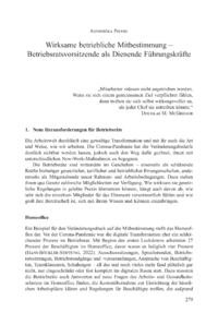 Dokument Wirksame betriebliche Mitbestimmung – Betriebsratsvorsitzende als Dienende Führungskräfte