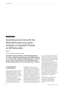 Dokument Kostendruck als Chance für die Nahverkehrsplanung nutzen – wichtige und spezielle Themen im NVP behandeln (Teil 7): Themenfeld Orts- und Stadtverkehre
