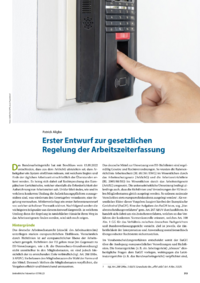 Dokument Erster Entwurf zur gesetzlichen Regelung der Arbeitszeiterfassung