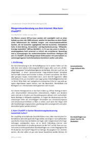 Dokument Margensteuerberatung aus dem Internet: Was kann ChatGPT?