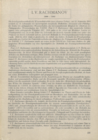 Dokument I. V. Rachmanov 1906-1980