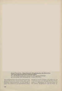 Dokument Kalevi Tarvainen: Dependenzielle Satzgliedsyntax des Deutschen (mit sprachgeschichtlichen Erläuterungen)