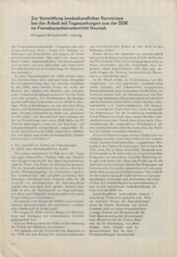 Dokument Zur Vermittlung landeskundlicher Kenntnisse bei der Arbeit mit Tageszeitungen aus der DDR im Fremdsprachenunterricht Deutsch