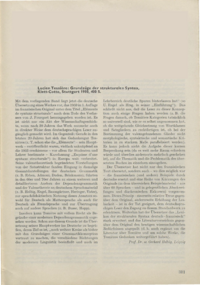 Dokument Lucien Tesnière: Grundzüge der strukturalen Syntax,