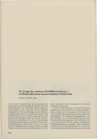 Dokument Zur Frage der weiteren Zieldifferenzierung