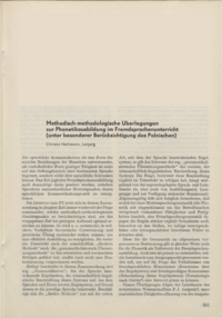 Dokument Methodisch-methodologische &Uuml;berlegungen zur Phonetikausbildung im Fremdsprachenunterricht (unter besonderer Ber&uuml;cksichtigung des Polnischen)
