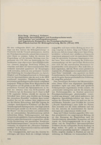 Dokument Fritz Sang/Helmut J. Vollmer: Allgemeine Sprachfähigkeit und Fremdsprachenerwerb. Zur Struktur von Leistungsdimensionen und linguistische Kompetenz des Fremdsprachenlerners. Max-Planck-Institut für Bildungsforschung, Berlin (West) 1978