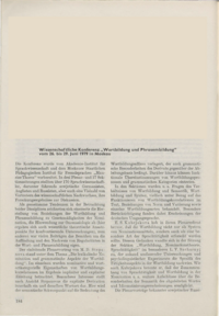 Dokument Wissenschaftliche Konferenz &bdquo;Wortbildung und Phrasembildung&ldquo; vom 26. bis 29. Juni 1979 in Moskau