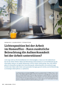 Dokument Lichtexposition bei der Arbeit im Homeoffice – Kann zusätzliche Beleuchtung die Aufmerksamkeit bei der Arbeit unterstützen?