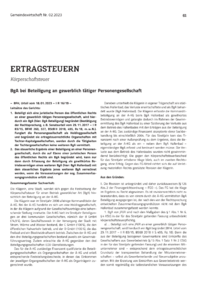 Dokument BgA bei Beteiligung an gewerblich tätiger Personengesellschaft