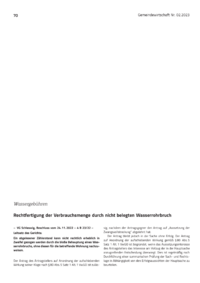 Dokument Rechtfertigung der Verbrauchsmenge durch nicht belegten Wasserrohrbruch