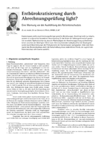 Dokument Entbürokratisierung durch Abrechnungsprüfung light?