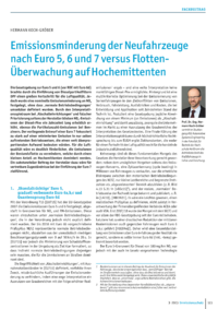Dokument Emissionsminderung der Neufahrzeuge nach Euro 5, 6 und 7 versus Flotten-Überwachung auf Hochemittenten