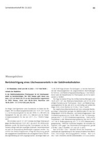 Dokument Berücksichtigung eines Löschwasseranteils in der Gebührenkalkulation