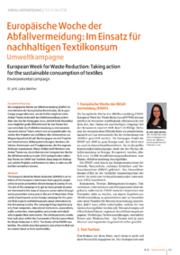 Dokument Europäische Woche der Abfallvermeidung: Im Einsatz für nachhaltigen Textilkonsum
