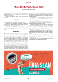 Dokument Finale des DAV Jura-Slam 2023