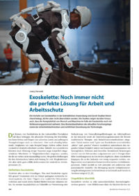 Dokument Exoskelette: Noch immer nicht die perfekte Lösung für Arbeit und Arbeitsschutz