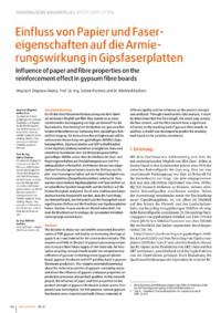 Dokument Einfluss von Papier und Fasereigenschaften auf die Armierungswirkung in Gipsfaserplatten