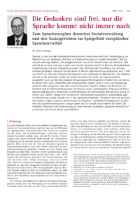Dokument Die Gedanken sind frei, nur die Sprache kommt nicht immer nach