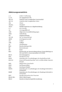 Dokument Abk&uuml;rzungsverzeichnis