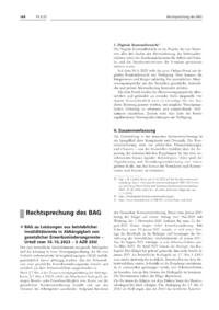 Dokument Rechtsprechung des BAG