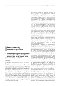 Dokument Rechtsprechung der Instanzgerichte
