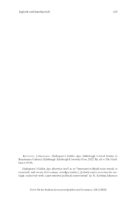Dokument Kristine Johanson: Shakespeare’s Golden Ages. (Edinburgh Critical Studies in Renaissance Culture). Edinburgh: Edinburgh University Press, 2022. 