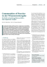 Dokument Communities of Practice in der Wissensweitergabe