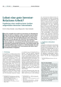 Dokument Lohnt eine gute Investor-Relations-Arbeit?