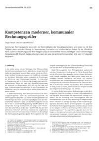 Dokument Kompetenzen moderner, kommunaler Rechnungsprüfer