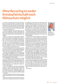 Dokument Ohne Recycling ist weder Kreislaufwirtschaft noch Klimaschutz möglich
