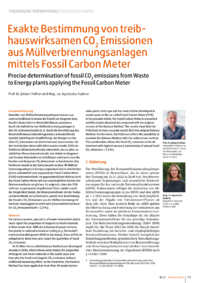 Dokument Exakte Bestimmung von treibhauswirksamen CO 2  Emissionen aus Müllverbrennungsanlagen mittels Fossil Carbon Meter