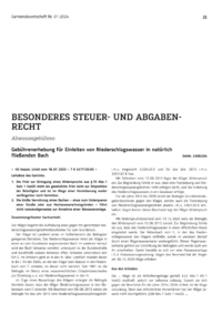Dokument Geb&uuml;hrenerhebung f&uuml;r Einleiten von Niederschlagswasser in nat&uuml;rlich flie&szlig;enden Bach