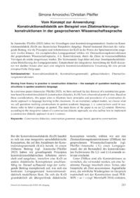 Dokument Vom Konzept zur Anwendung: Konstruktionsdidaktik am Beispiel von Zitatmarkierungskonstruktionen in der gesprochenen Wissenschaftssprache