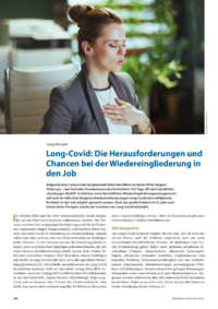 Dokument Long-Covid: Die Herausforderungen und Chancen bei der Wiedereingliederung in den Job