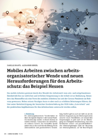 Dokument Mobiles Arbeiten zwischen arbeitsorganisatorischer Wende und neuen Herausforderungen für den Arbeitsschutz: das Beispiel Hessen