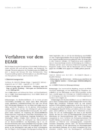 Dokument Verfahren vor dem EGMR