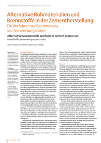 Dokument Alternative Rohmaterialien und Brennstoffe in der Zementherstellung