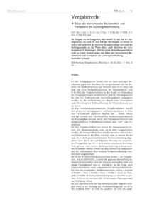 Dokument Gebot der hinreichenden Bestimmtheit und Transparenz der Leistungsbeschreibung