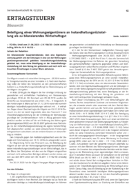 Dokument Beteiligung eines Wohnungseigentümers an Instandhaltungsrückstellung als zu bilanzierendes Wirtschaftsgut