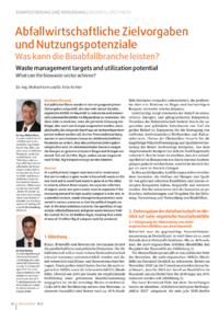 Dokument Abfallwirtschaftliche Zielvorgaben und Nutzungspotenziale