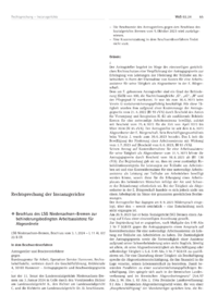 Dokument Rechtsprechung der Instanzgerichte