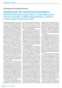 Dokument Ergebnisse der 101. Umweltministerkonferenz