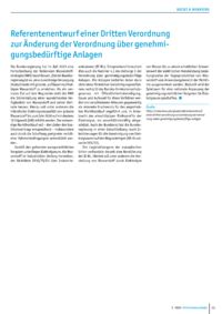 Dokument Referentenentwurf einer Dritten Verordnung zur Änderung der Verordnung über genehmigungsbedürftige Anlagen