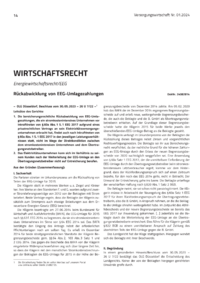 Dokument Rückabwicklung von EEG-Umlagezahlungen
