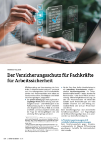 Dokument Der Versicherungsschutz für Fachkräfte für Arbeitssicherheit