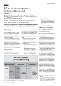 Dokument Infrastrukturmanagement – Fit für den Wettbewerb (Teil 2): Instandhaltungstechnische Problemstellungen von ÖPNV-Infrastrukturen