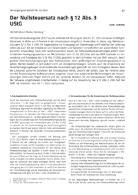 Dokument Der Nullsteuersatz nach § 12 Abs. 3 UStG