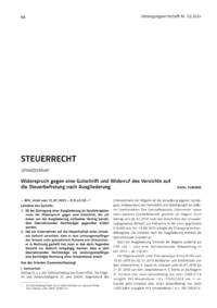 Dokument Widerspruch gegen eine Gutschrift und Widerruf des Verzichts auf die Steuerbefreiung nach Ausgliederung