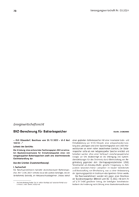 Dokument BKZ-Berechnung für Batteriespeicher